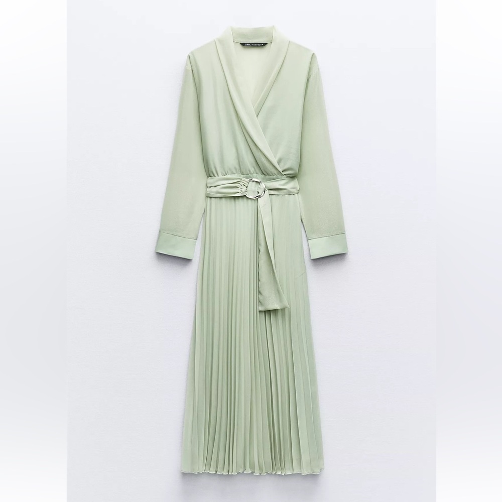 Zara pleated foil dress